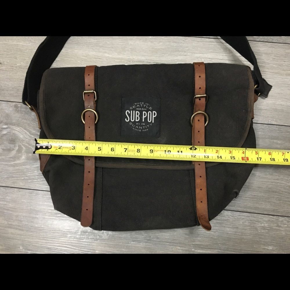 SUB POP RECORDS Vintage Messenger Bag Rothco Seattle Wash. - Picture 3 of 8